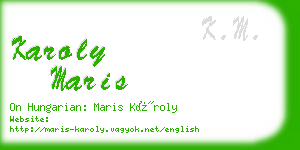 karoly maris business card